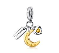 PHCLASY Birthstone Charms 925 Sterling Silver with Cubic Zirconia Dangle Women's Bead Charms fit Bracelets and Necklaces, Birthday and Mother's Day Jewelry Gifts