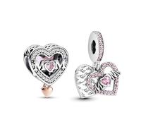 PHCLASY Pink Mom Set Charms Compatible for Bracelets and Necklaces Jewelry Women's Mother Bead 925 Sterling Silver Dangle