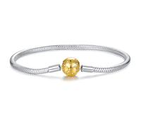 PHCLASY Sagittarius Snake Bracelet 925 Sterling Silver Bracelet Constellation Gold Round Button Charm suitable for Charm,Birthday Gift for Mothers Women and Girls