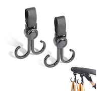 PHCOZY 2 x Pram Hooks, Velcro Hooks, Pram for Changing Bag, Handbags, Hanging Bags, Backpacks, Purses, Pram Accessories, Universal Fit