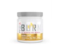 PhD Burn Pre Workout Powder with L Carnitine for Women and Men, Rich in CLA, High Caffeine for pre-Workout, Sherbert Lemon Flavour, 20 Servings (200g)