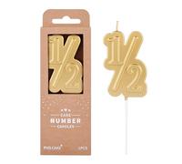 PHD CAKE 2.76 Inch Large 1/2 Gold Number Birthday Candles, Number Candles, Cake Number Candles, Party Celebration