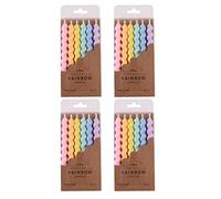 PHD CAKE 24-Count Rainbow Spiral Birthday Candles with Holders, Party Candles, Cake Candles