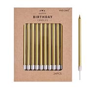 PHD CAKE Gold Long Thin Metallic Birthday Candles, Cake Candles, Birthday Parties, Wedding Decorations, Party Candles, Cake Decorations