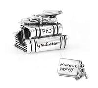 PhD Degree Graduation Celebration Charm fits Pandora Charms Bracelets Birthday Jewellery Bead Gift for Doctoral Student Granddaughter Daughter Sister Family