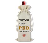 PHD Gifts Wine Bag PHD Graduation Gifts Doctor Gift Pairs Well with a PHD Wine Bottle Bag Doctorate Degree Gift Doctor of Philosophy Gifts for Women Men