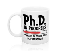 Phd in Progress Funny Novelty Coffee Mug Graduation Creative Tea Cup Graduation Gifts for Future Ph D Students Phd Graduate Students Gifts for Phd Bachelor's Degree Student 11 Oz