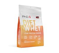 PhD Nutrition Diet Whey Lean Protein Powder | Peaches & Yoghurt Whey Protein Powder | 31 Servings 1kg Bag
