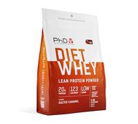PhD Nutrition Diet Whey Low Calorie Protein Powder, Low Carb, High Protein Lean Matrix, Salted Caramel Diet Whey Protein Powder, High Protein, 80 Servings Per 2 kg Bag