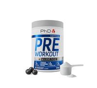PhD Nutrition Pre-Workout + Collagen Powder 500 g Blueberry - 200 mg Caffeine, 5 g Creatine, 5 g Collagen, Vitamin C & B Complex for Energy, Performance & Recovery (20 Servings)