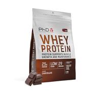 PhD Nutrition Whey Powder 1kg Chocolate - with 25g Informed Protein per Serving, enriched with Well-Tolerated Cultures
