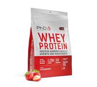 PhD Nutrition Whey Powder 1kg Strawberry, with 25g Informed Protein per Serving, Enriched with Well-Tolerated Cultures, Gluten-Free