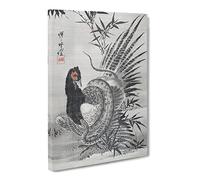 Pheasant Caught By A Snake By Kawanabe Kyosai Canvas Print | Gallery Wrapped 30mm Frame Wall Art | 20x14 inches | Ready to Hang | Asian Animals Picture | Living Room Bedroom Lounge Office