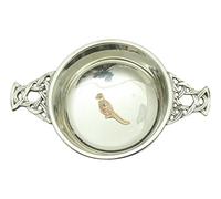Pheasant Enamel Chrome Plated Steel Quaich Bowl Scottish Quaich 269