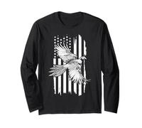 Pheasant Hunting American Flag Patriotic Bird Hunter Long Sleeve T-Shirt