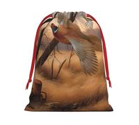pheasant hunting Print Drawstring Bag wrap, String Pouches, Premium Packaging Bags for Business & Events L