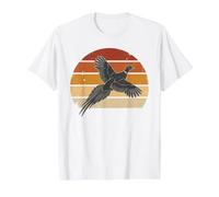 Pheasant Hunting Retro Sunset Upland Bird Hunter Vintage Value Graphic T-Shirt, Men, White, XL