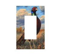 Pheasant in A Field Light Switch Wall Plate Faceplate Cover Single Rocker 1 Gang Decorator Outlet Receptacle Covers for Home Kitchen Room Bathroom Decor