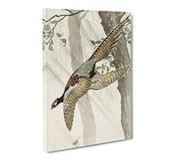Pheasant In Flight By Ohara Koson Canvas Print | Gallery Wrapped 30mm Frame Wall Art | 24x16 inches | Ready to Hang | Asian Picture | Living Room Bedroom Lounge Office
