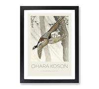 Pheasant In Flight By Ohara Koson Exhibition Museum Asian Japanese Framed Print | A3 Black Framed Wall Art | Ready to Hang | Asian Nature Picture | Living Room Bedroom Lounge Office