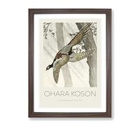 Pheasant In Flight By Ohara Koson Exhibition Museum Asian Japanese Framed Print | A3 Walnut Framed Wall Art | Ready to Hang | Asian Nature Picture | Living Room Bedroom Lounge Office