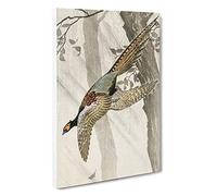 Pheasant in Flight by Ohara Koson Painting Canvas Print | Gallery Wrapped 30mm Frame Wall Art | 30x20 inches | Ready to Hang | Asian Picture | Living Room Bedroom Lounge Office