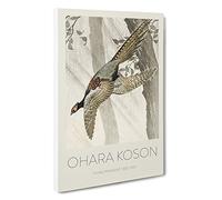 Pheasant in Flight Ohara Koson Canvas Print | Gallery Wrapped 30mm Frame Wall Art | 30x20 inches | Ready to Hang | Asian Picture | Living Room Bedroom Lounge Office