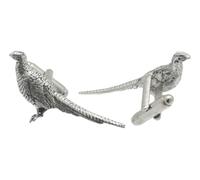 Pheasant Standing Pewter Cufflinks Mens Wedding Jewellery Novelty T-Bar Personalised Gift Box Option CL 271