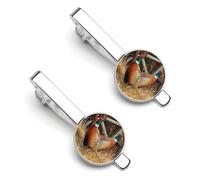 Pheasants And Old Wagon Craft Tie Slide Print Ties Clip Bar Pin Gifts For Men