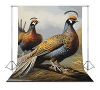 Pheasants Animals Backdrop Background for Photography High Density Polyester Fabric Background Banner Seamless Photo Booth Prop Backdrop 56"x98" for Birthday Party Decor Photoshoot Banner Props
