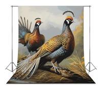 Pheasants Animals Backdrop Background for Photography High Density Polyester Fabric Background Banner Seamless Photo Booth Prop Backdrop 56"x79" for Birthday Party Decor Photoshoot Banner Props
