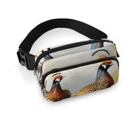 Pheasants Animals Fanny Packs with Zipper, Personalized Waist Bags with Multiple Pockets, Adjustable Sling Bag for Travel, Waterproof Belt Bag, Crossbody Bags