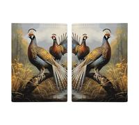 Pheasants Animals Printed Passport Cover Case Passport Holder For Travel Passport Cards Protector Travel Covers Wallet Case RFID Blocking Leather Card Case for Women Men, Pheasants Animals,