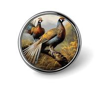 Pheasants Animals Round Badge Pin Funny 1 Inch Button Brooch Lapel Pins Fashion Hat Shirt Pin Tie Tack Pinback Buttons Badge Party Supplies Decor Badges For Clothing Coat Hat Dress For Men Women