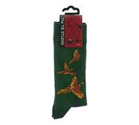 Pheasants Flying on Green Socks