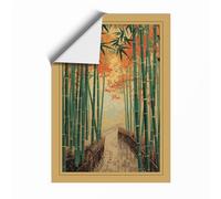 Pheasants in Bamboo Forest Japandi Unframed Wall Art Print A3 (42×29.7cm), Wall Decor for Living Room, Bedroom, Office & Home, Art Gift