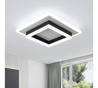Pheashine 30W LED Ceiling Light, 30cm Square Flush Mount Lamp, 6500K Cool White in Black Pheashine Black