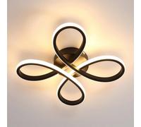 Pheashine 30W LED Ceiling Light, Black 30cm FlowerFlush Mount Lamp, Warm White Pheashine Black
