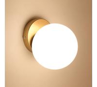 Pheashine Antique Brass 15cm Glass Ball Wall Light E27 Modern Indoor in Gold Pheashine Gold