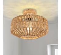 Pheashine Bamboo Woven Ceiling Lamp 30cm Log Chassis in Brown Pheashine Brown