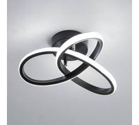 Pheashine Black 25cm Overlapping Ring LED Ceiling Light 12W 6000K Cool White Pheashine Black