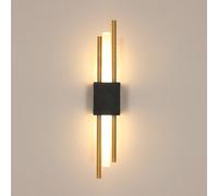 Pheashine Black And Gold Led Strip Wall Light, 10W 3000K Warm Light, 220V