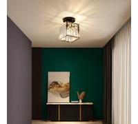 Pheashine Black Crystal Rectangular 13X17Cm E27 Ceiling Light Without Bulb