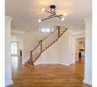 Pheashine Black Gold Four Head E27 Semi Recessed Industrial Pendant Lamp