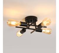 Pheashine Black Industrial Ceiling Light, E27 Base, Bulb Not Included, 28cm Pheashine Black