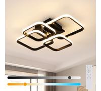Pheashine Black Led Aluminum Ceiling Light Stepless Dimming With Remote Control