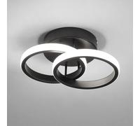 Pheashine Black Led Ceiling Light 22W Dual Ring Nordic Design 6000K Cool White