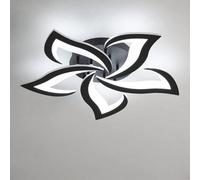 Pheashine Black Led Ceiling Light 60W 60Cm Petal Design Acrylic 6000K Cold White