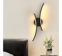 Pheashine Black Led Wall Light 20W Curved Design 3000K Warm Modern Indoor