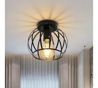 Pheashine Black Metal E27 Ceiling Light For Hallways Or Kitchens(Includes Light Bulb)